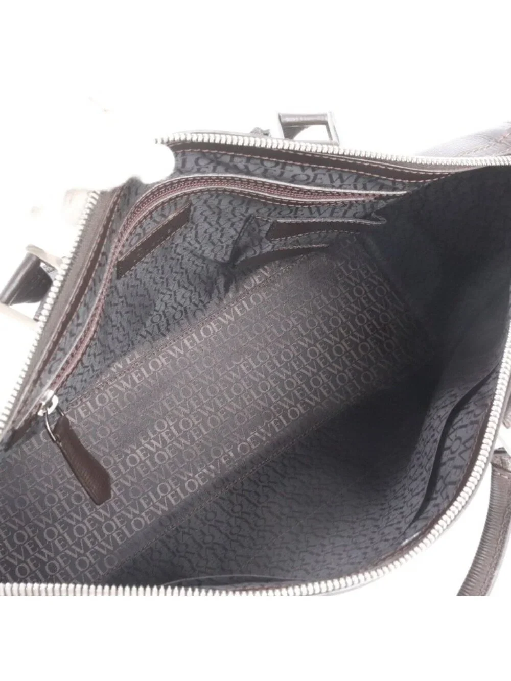 Loewe Leather Business Document Briefcase Tote Bag Brown